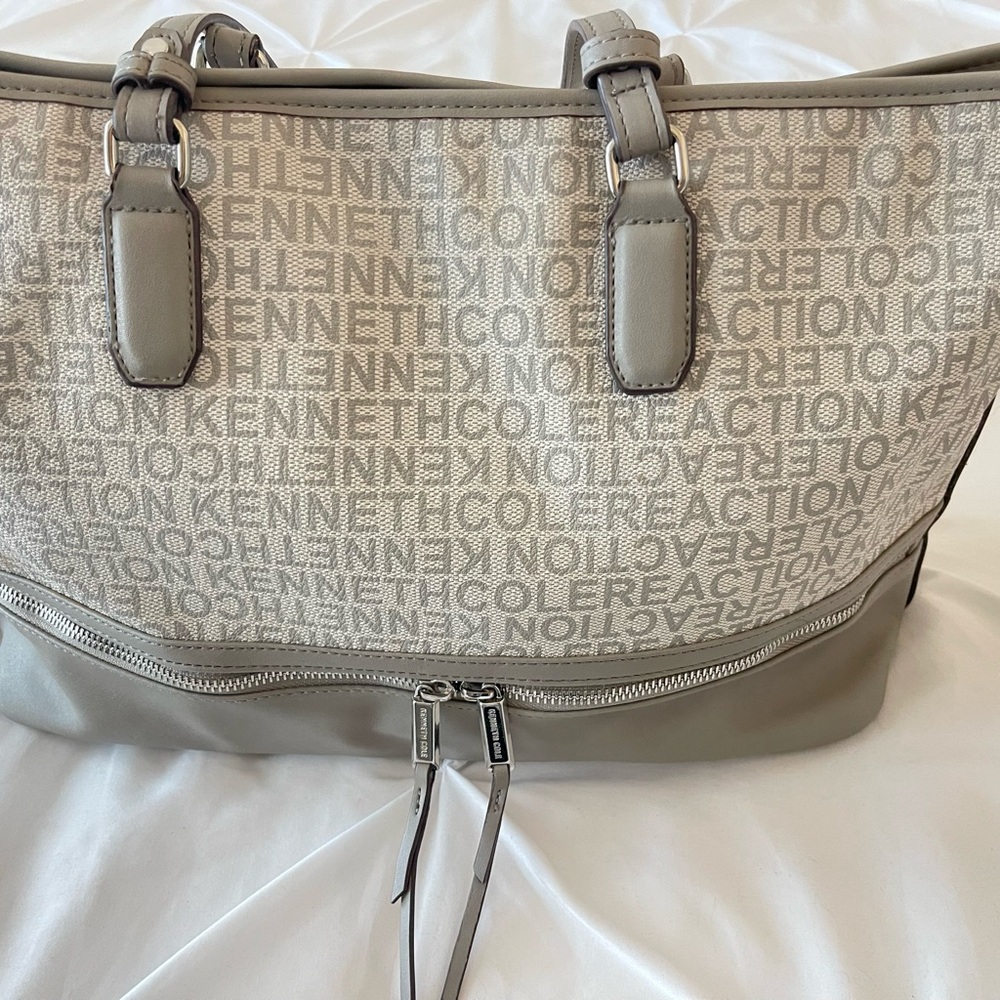 Kenneth Cole Reaction Cream and Gray Tote